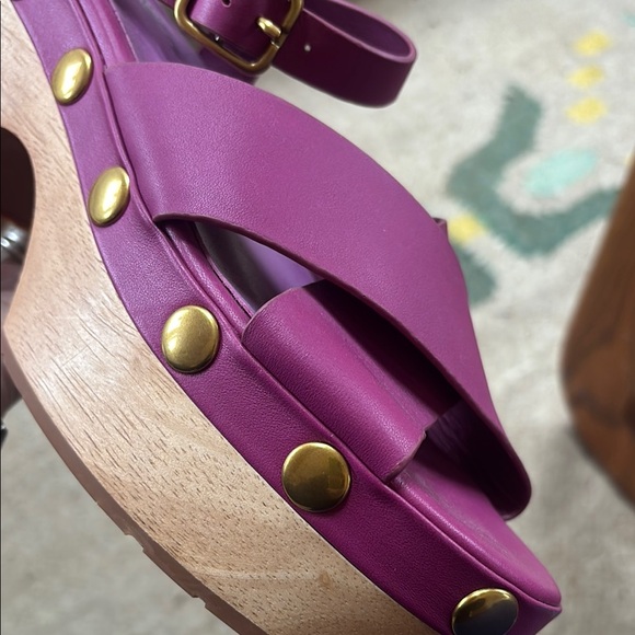 Women's Purple Sandals with Gold Accents - Picture 6 of 7